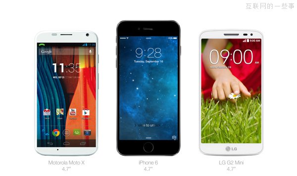 4.7吋iPhone6与主流手机们的对比,互联网的一些事