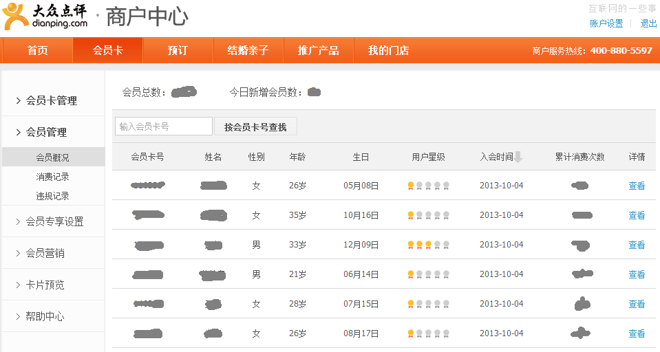 电子会员卡产品观察（中）：大众点评商户中心,互联网的一些事