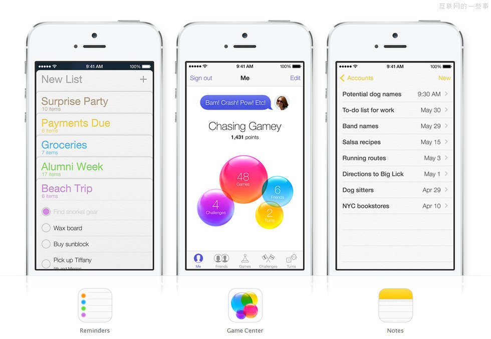 【多图】苹果iOS 7官方设计图,互联网的一些事
