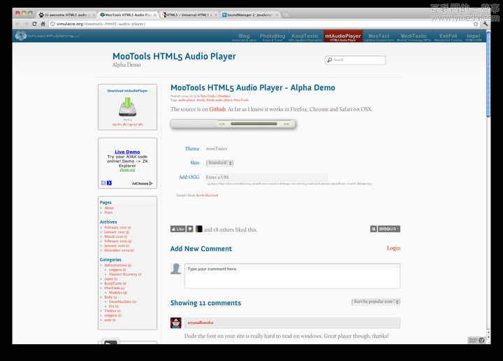 HTML5 之美：推荐9款优秀的 HTML5 音乐播放器,互联网的一些事