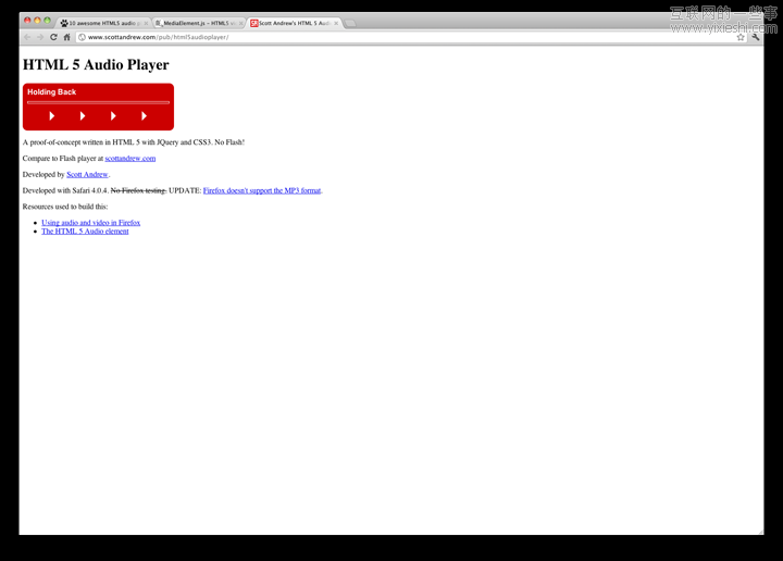 HTML5 之美：推荐9款优秀的 HTML5 音乐播放器,互联网的一些事