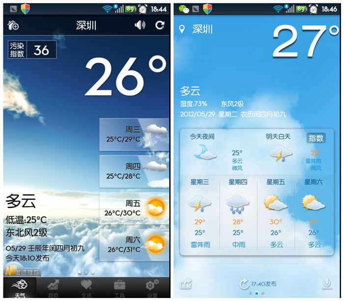 天气应用评测：墨迹天气VS天气通,互联网的一些事