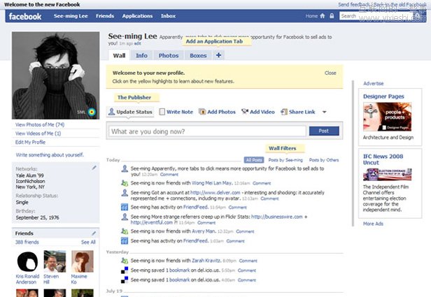 Facebook用户主页七年间的演化史,互联网的一些事