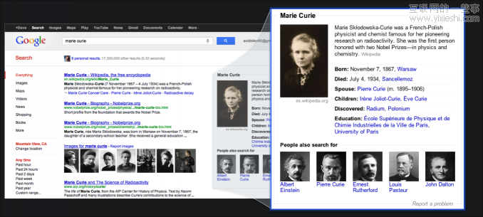 Google正式发布搜索页面的新功能——知识图谱,互联网的一些事