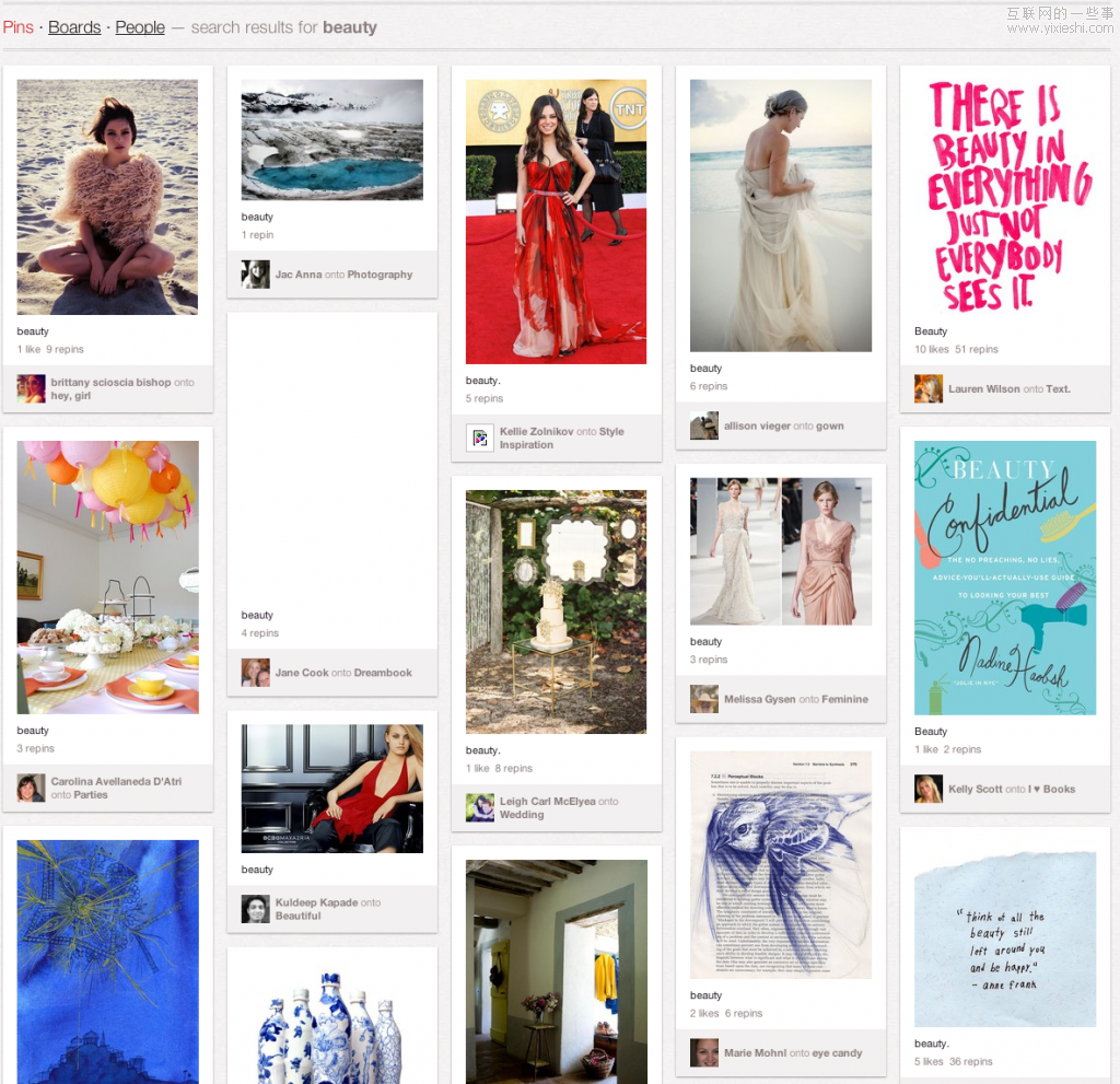 Pinterest模式的魅力何在?国内山寨有哪些？,互联网的一些事