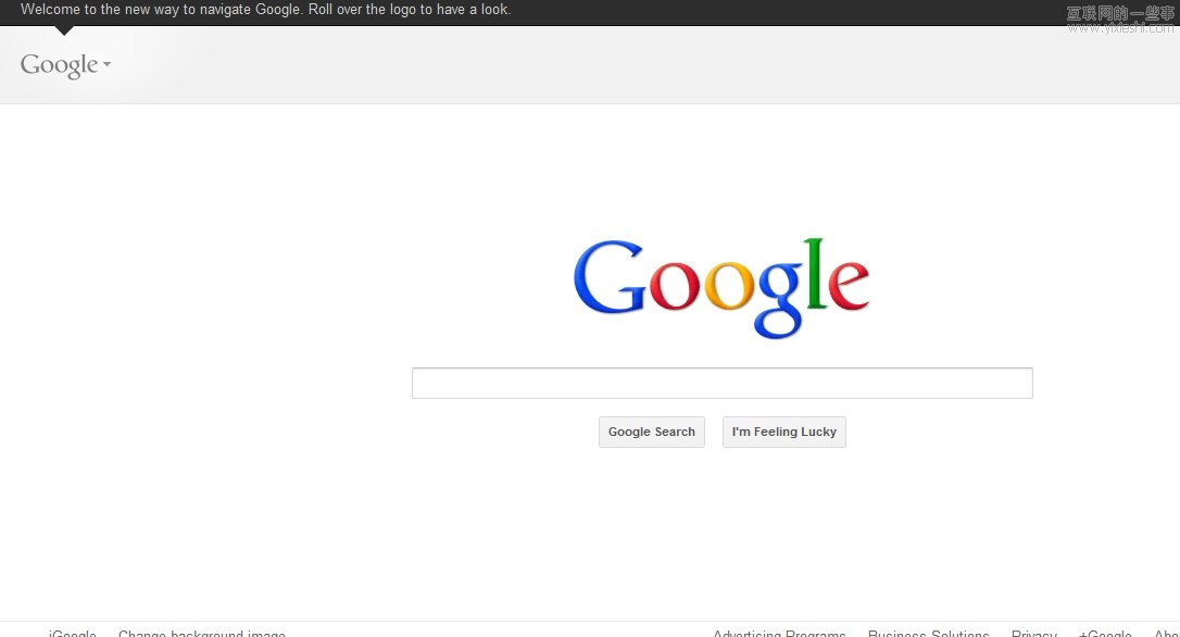 谷歌英文版新首页，更加简约和低调,互联网的一些事