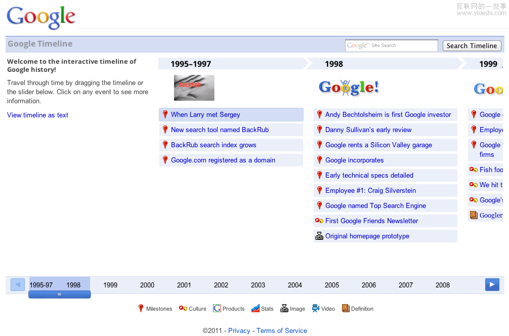 时间轴网站大集合与网页制作组件,互联网的一些事